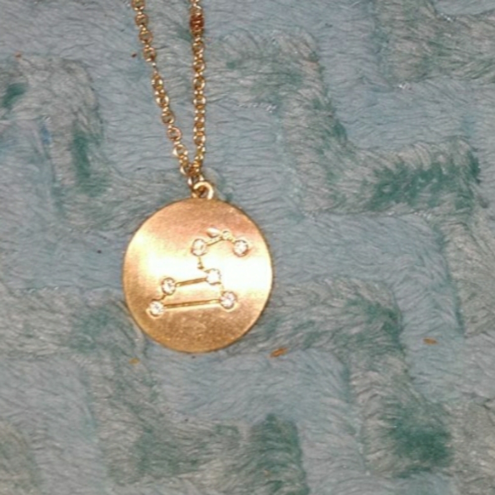 Astrology front/back leo necklace